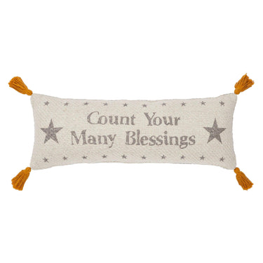 Harvest Blessings Count Your Many Blessings Woven Pillow 5x15 - The Fox Decor